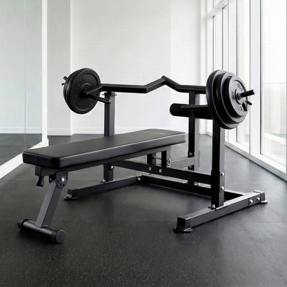 Everfit Chest Press Machine Home Gym Equipment Folding Workout Bench with Independent Arms Black - Image 8