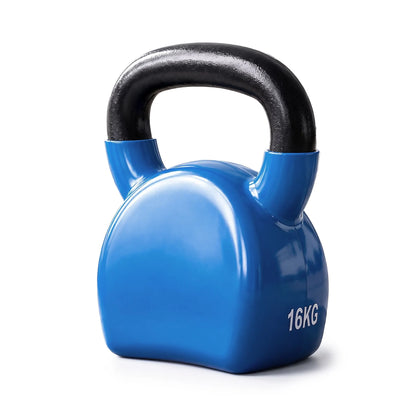 Everfit 16kg Kettlebell Cast Iron Weightlifting Bench Dumbbells Kettle Bell Blue - Image 2