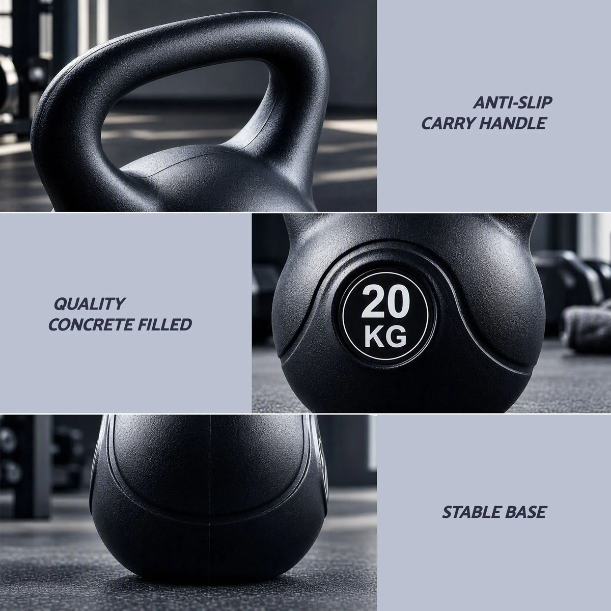 Everfit 20kg Kettlebell Weights Strength Training with Anti-slip Carry Handle & Stable Base Gym Home - Image 5