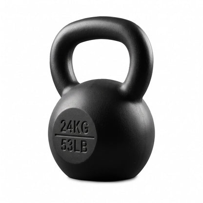 Everfit 24kg Cast Iron Kettlebell Powder Coating Flat Bottom Home Gym - Image 3