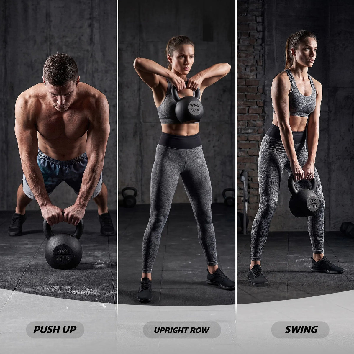 Everfit 24kg Cast Iron Kettlebell Powder Coating Flat Bottom Home Gym - Image 7
