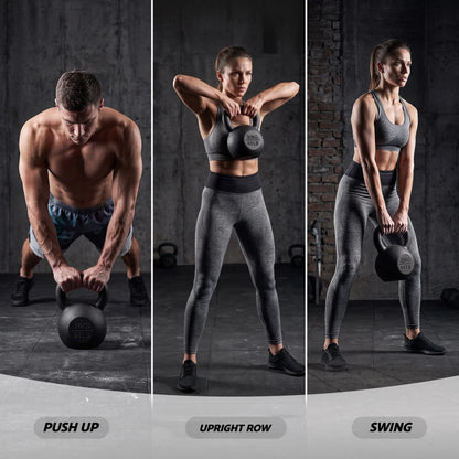 Everfit 24kg Cast Iron Kettlebell Powder Coating Flat Bottom Home Gym - Image 7