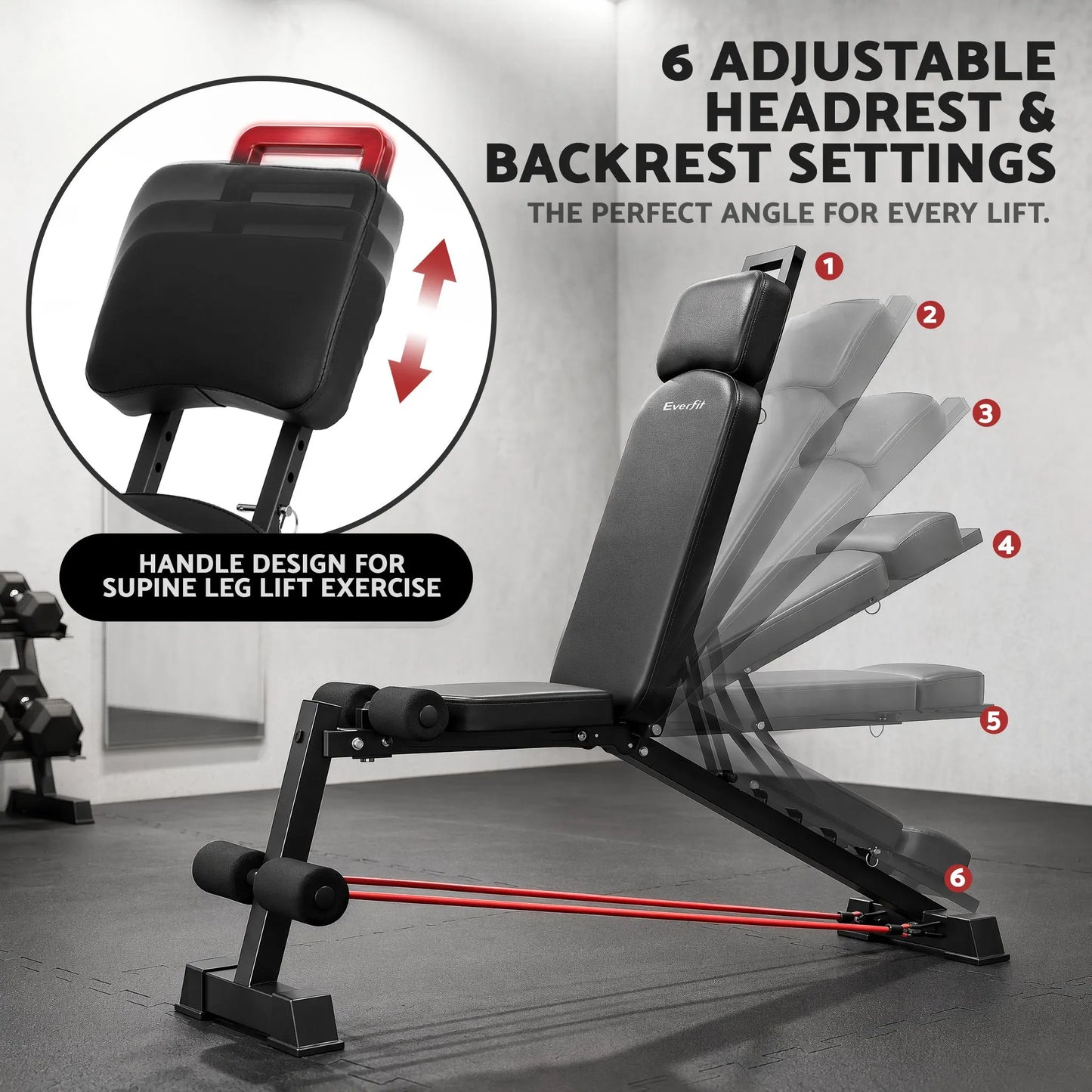 Everfit Adjustable Weight Bench Foldable Multi-Function Weight Bench - Image 5