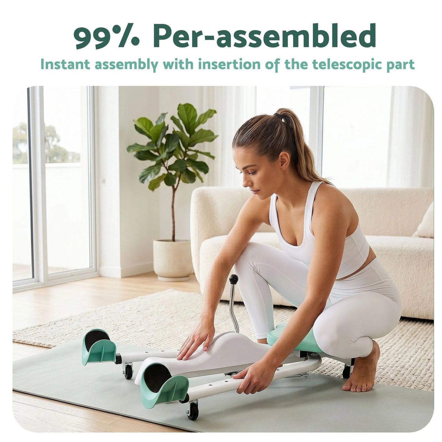 Everfit Leg Stretcher Machine Foldable 180 degree Adjustable Split Machine Green - Image 8