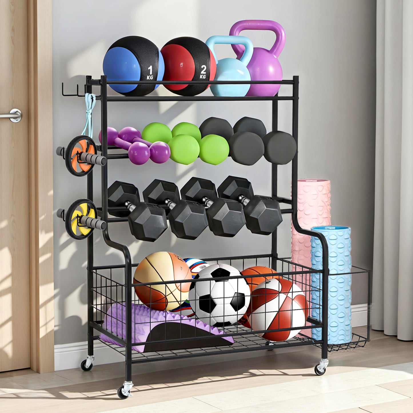 Everfit Dumbbell Rack Weight Rack for Dumbbells Home Gym Storage Black - Image 7