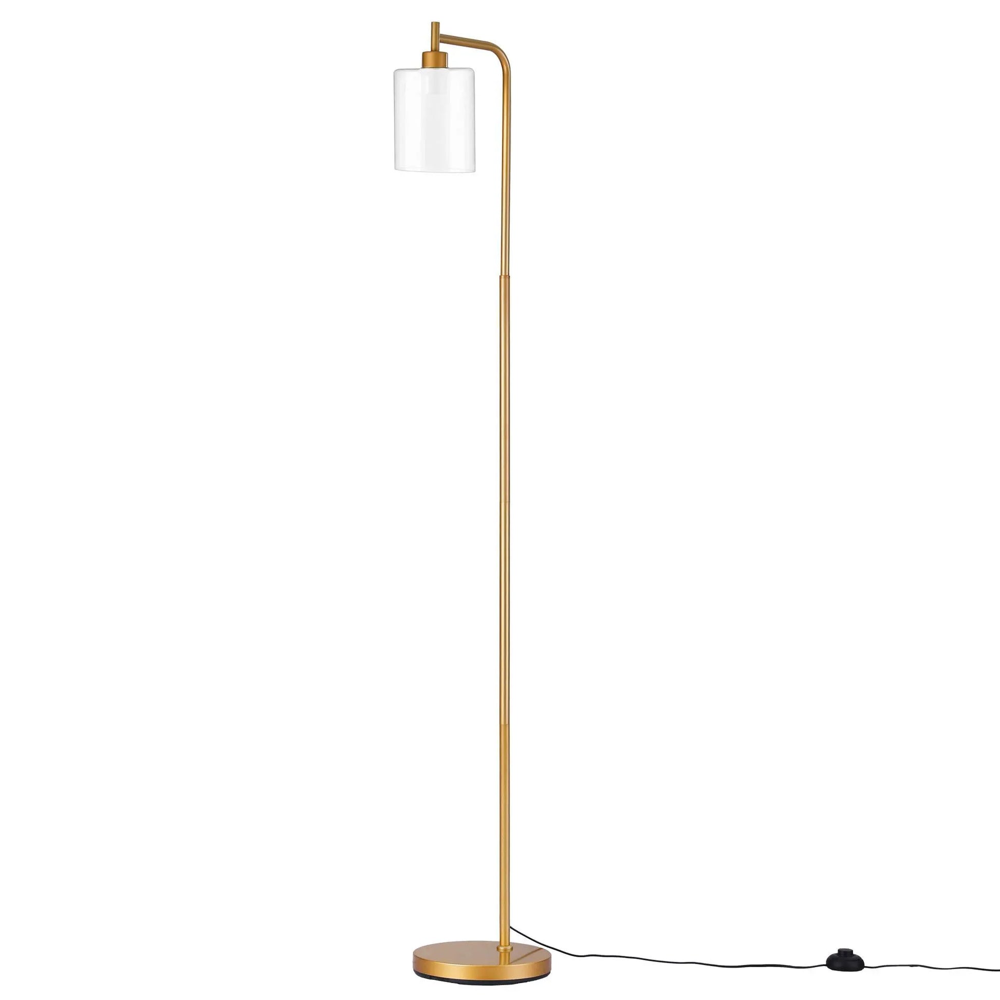 Artiss Floor Lamp Modern Industrial Standing Light with Clear Glass Shade, GoldMetal Tall Lamp for Living Room, Bedroom & Office, Anti-Tipping Weighted Base & Foot Switch (Bulb Not Included) - Image 8
