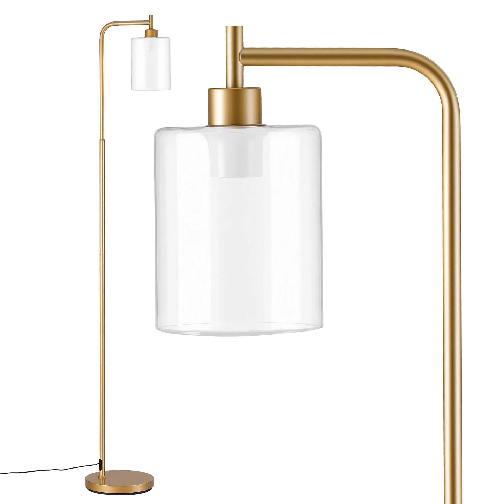 Artiss Floor Lamp Modern Industrial Standing Light with Clear Glass Shade, GoldMetal Tall Lamp for Living Room, Bedroom & Office, Anti-Tipping Weighted Base & Foot Switch (Bulb Not Included) - Image 9