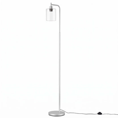 Artiss Floor Lamp Modern Industrial Standing Light with Clear Glass Shade, Silver Metal Tall Lamp for Living Room, Bedroom & Office, Anti-Tipping Weighted Base & Foot Switch (Bulb Not Included) - Image 8