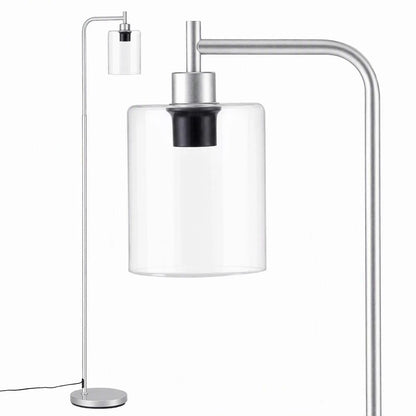 Artiss Floor Lamp Modern Industrial Standing Light with Clear Glass Shade, Silver Metal Tall Lamp for Living Room, Bedroom & Office, Anti-Tipping Weighted Base & Foot Switch (Bulb Not Included) - Image 9