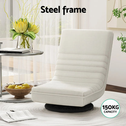 Artiss Floor Lounge & Round Coffee Table Side End Table with Charging Station Set - Image 5
