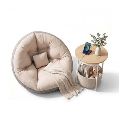Artiss Floor Lounge and Coffee Table w/ Charging Station Set - Image 4