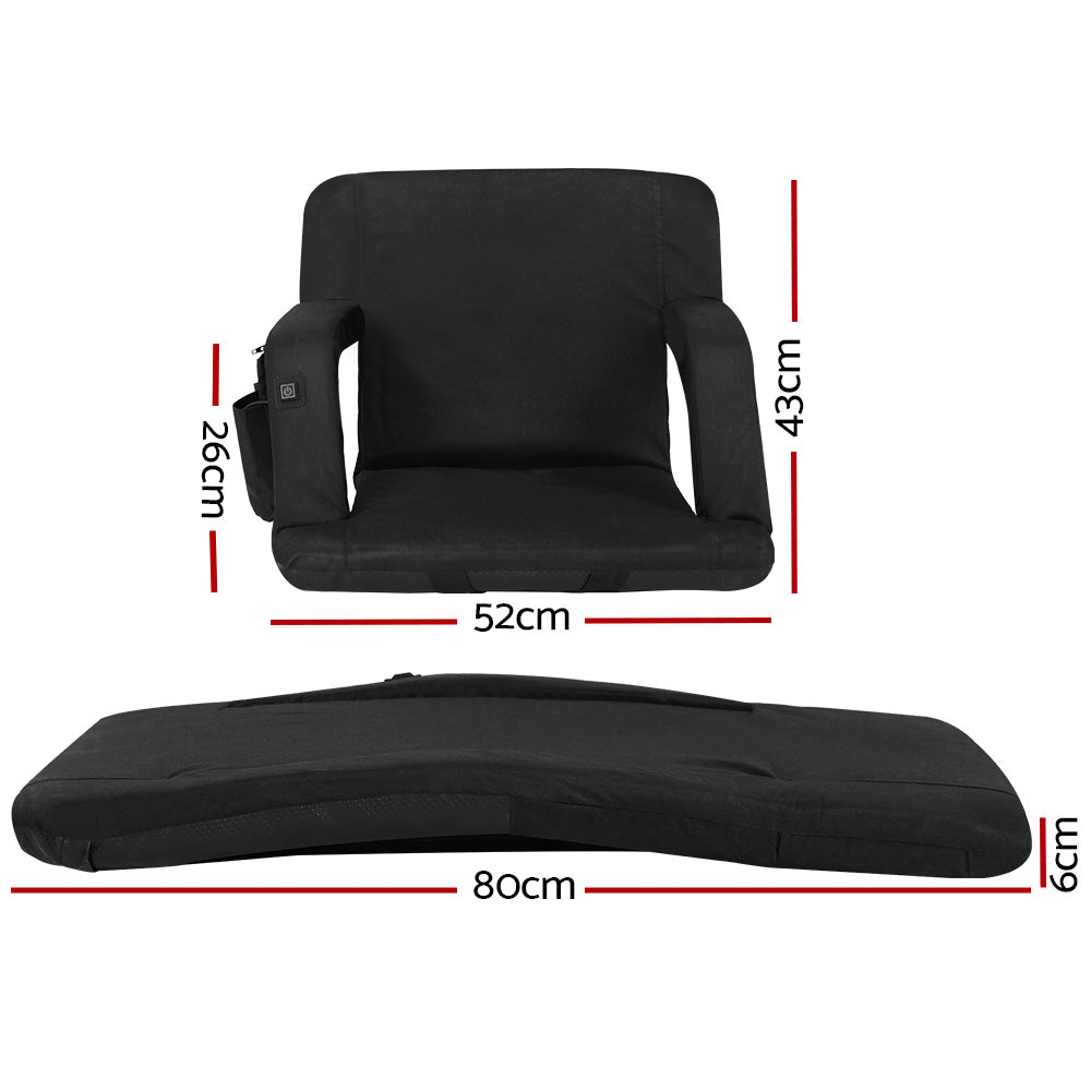 Artiss 2X Floor Lounge Sofa Bed With Armrest Heated Cushion - Image 2