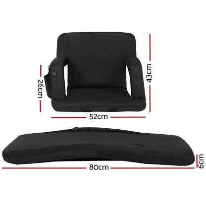 Artiss 2X Floor Lounge Sofa Bed With Armrest Heated Cushion - Image 2