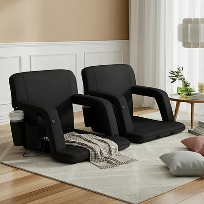 Artiss 2X Floor Lounge Sofa Bed With Armrest Heated Cushion - Image 7