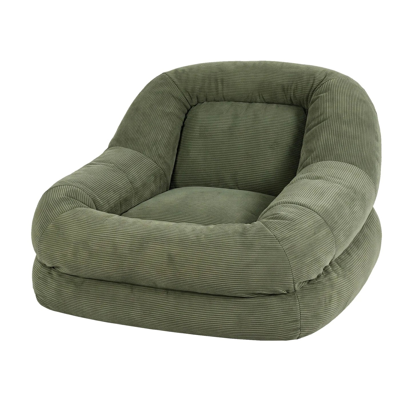 Artiss Armchair Floor Chair Couch Recliner 1 Seater Cloud Chaise Lounge Corduroy Green - Image 2