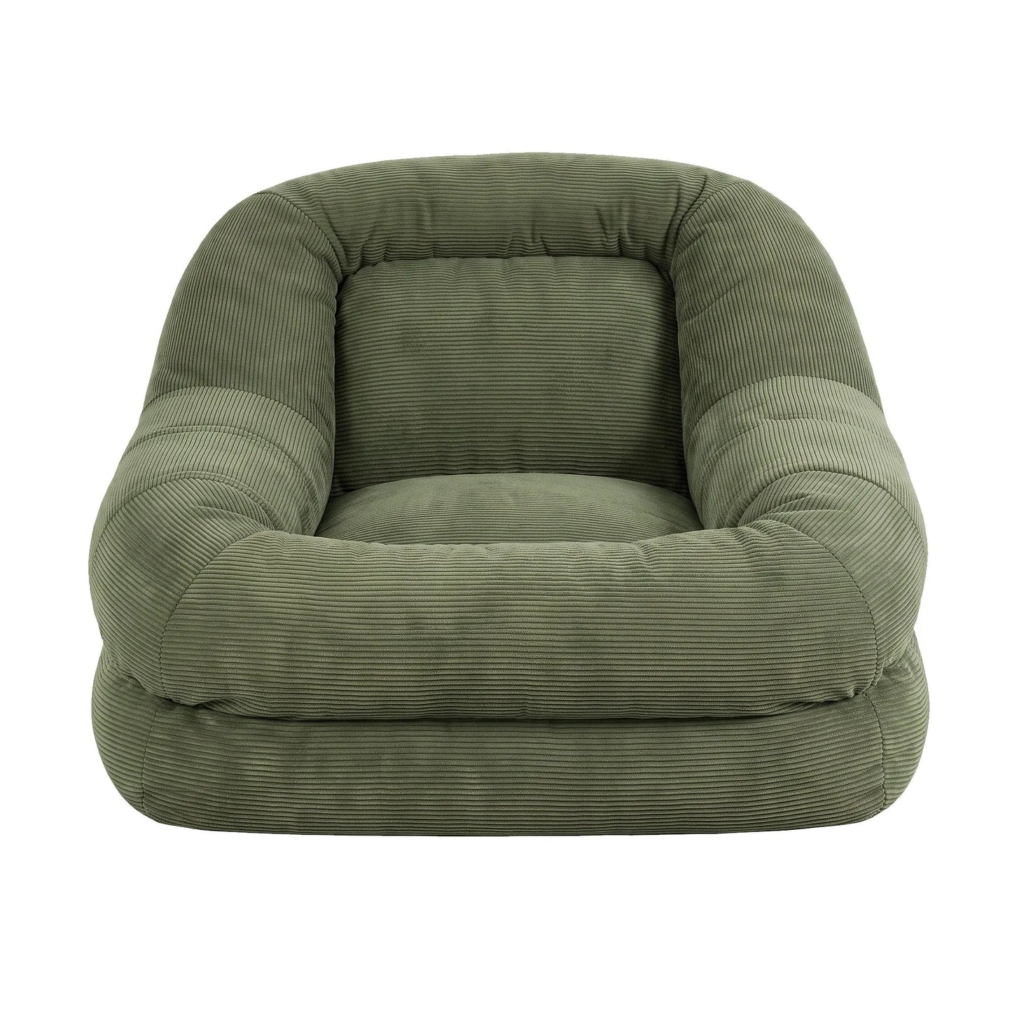 Artiss Armchair Floor Chair Couch Recliner 1 Seater Cloud Chaise Lounge Corduroy Green - Image 4