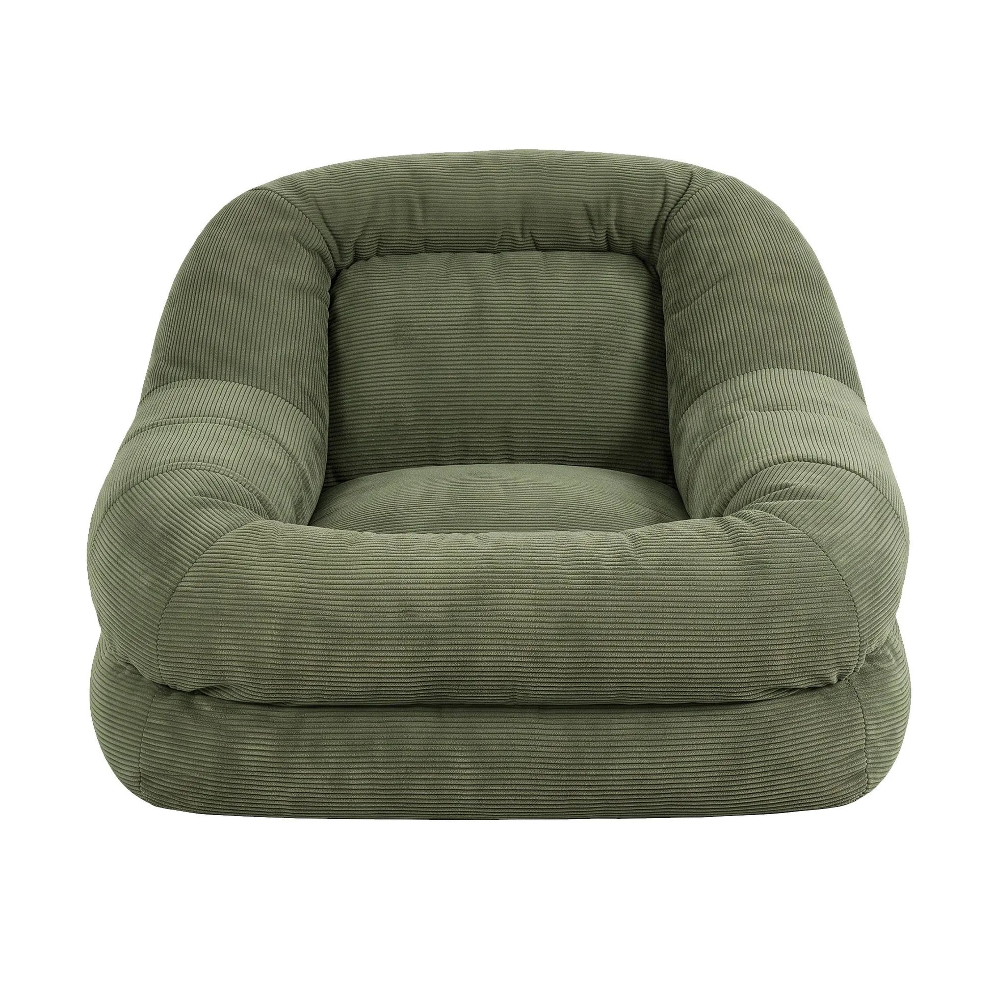 Artiss Armchair Floor Chair Couch Recliner 1 Seater Cloud Chaise Lounge Corduroy Green - Image 4