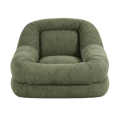 Artiss Armchair Floor Chair Couch Recliner 1 Seater Cloud Chaise Lounge Corduroy Green - Image 4