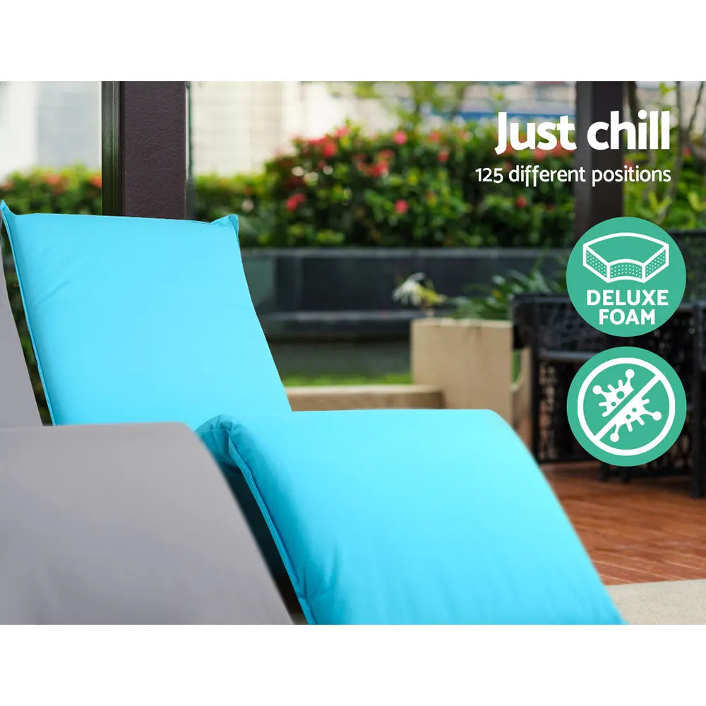 Artiss Floor Lounge Sofa Camping Chair Blue - Image 4