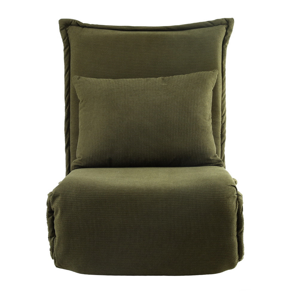 Artiss Floor Lounge Sofa Bed Foldable Green - Image 3