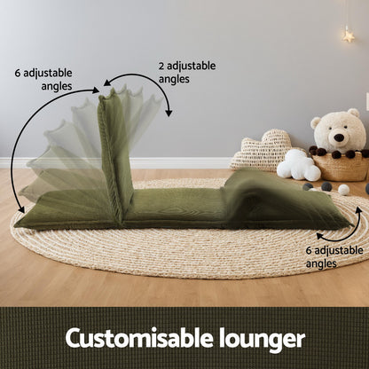 Artiss Floor Lounge Sofa Bed Foldable Green - Image 4
