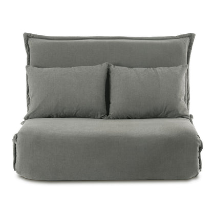 Artiss Floor Lounge Sofa Bed Foldable 2 Seater Grey - Image 3