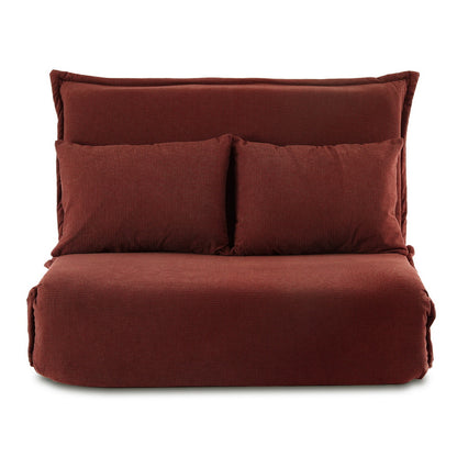 Artiss Floor Lounge Sofa Bed Foldable 2 Seater Orange - Image 3