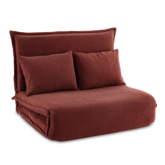 Artiss Floor Lounge Sofa Bed Foldable 2 Seater Orange - Image 7