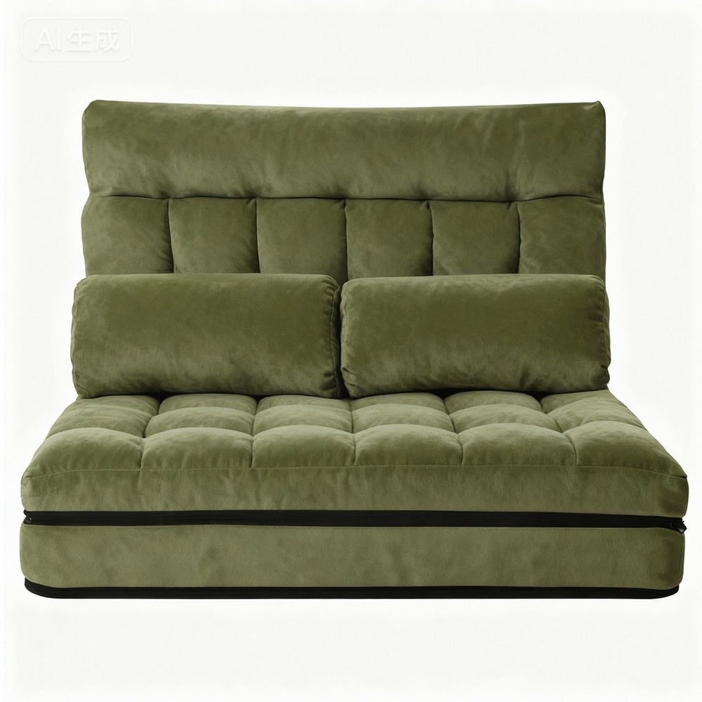 ArtissLounge Sofa Bed 2 seater Green Fabric - Image 3