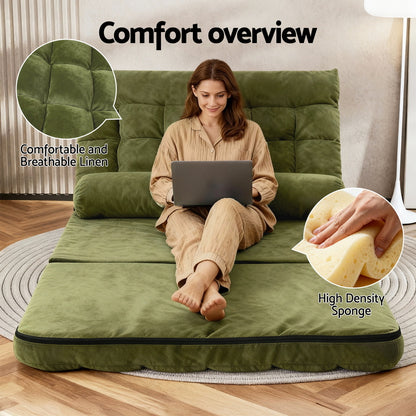 ArtissLounge Sofa Bed 2 seater Green Fabric - Image 4
