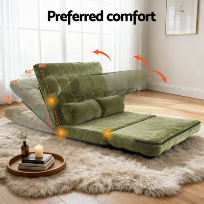 ArtissLounge Sofa Bed 2 seater Green Fabric - Image 5