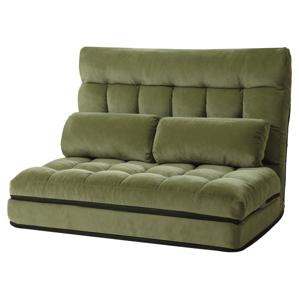 ArtissLounge Sofa Bed 2 seater Green Fabric - Image 7