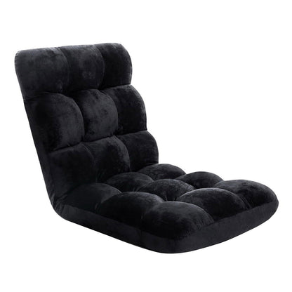 Artiss 4X Lounge Sofa Bed Flannel Fabric Black - Image 4