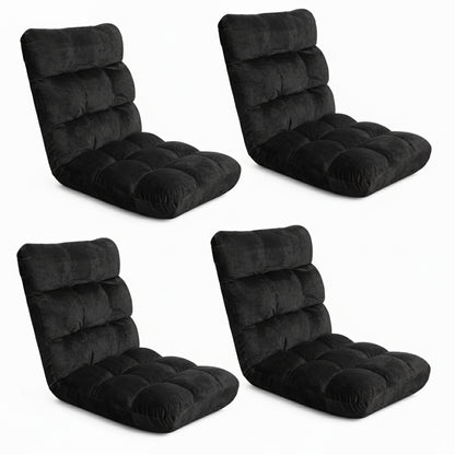 Artiss 4X Lounge Sofa Bed Flannel Fabric Black - Image 7