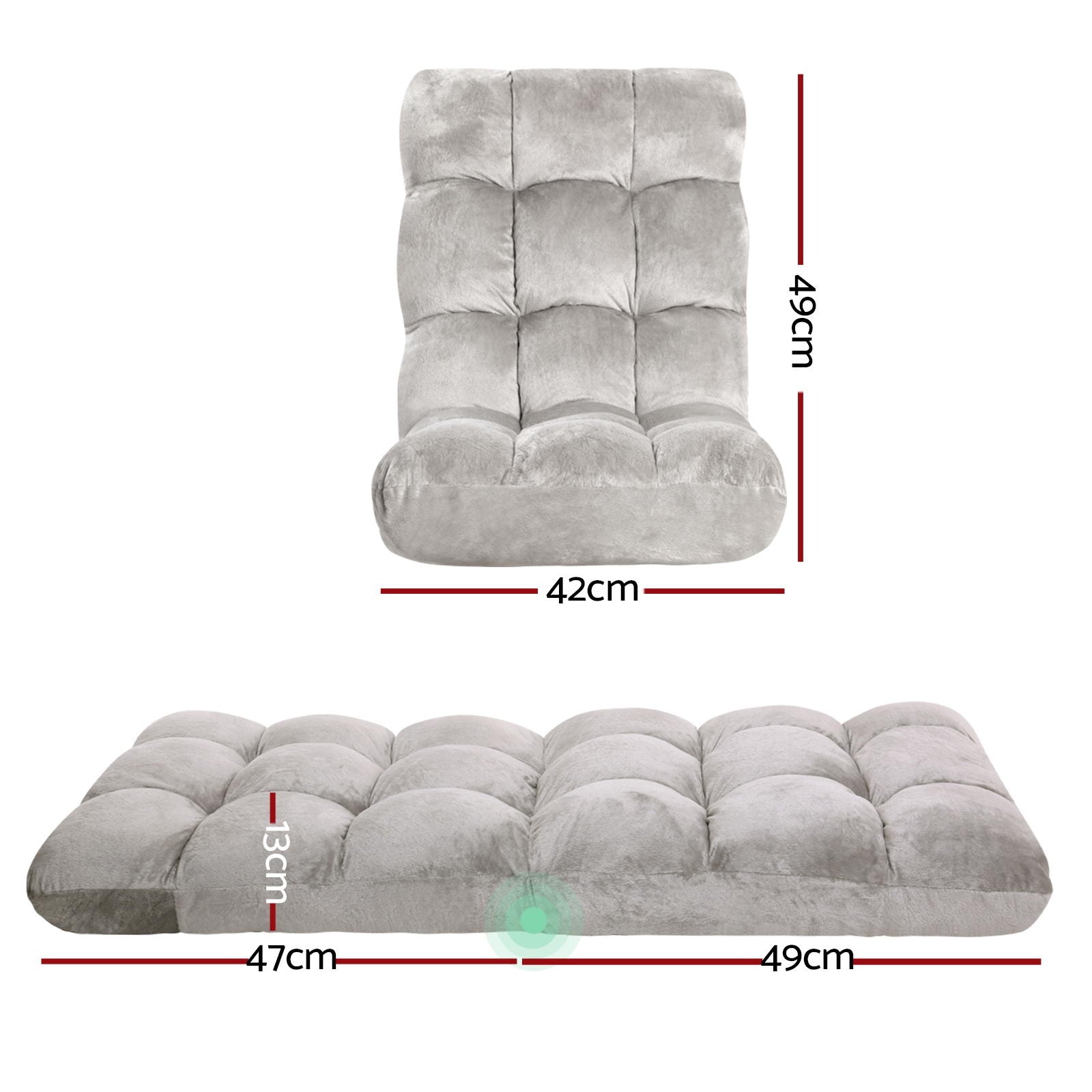 Artiss 4X Lounge Sofa Bed Flannel Fabric Grey - Image 2