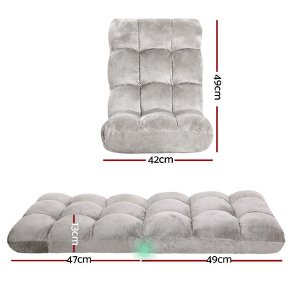 Artiss 4X Lounge Sofa Bed Flannel Fabric Grey - Image 2