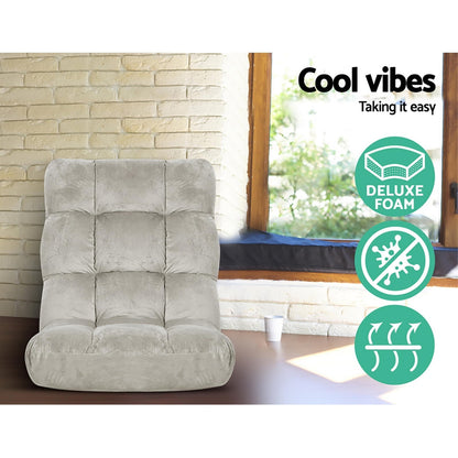 Artiss 4X Lounge Sofa Bed Flannel Fabric Grey - Image 3
