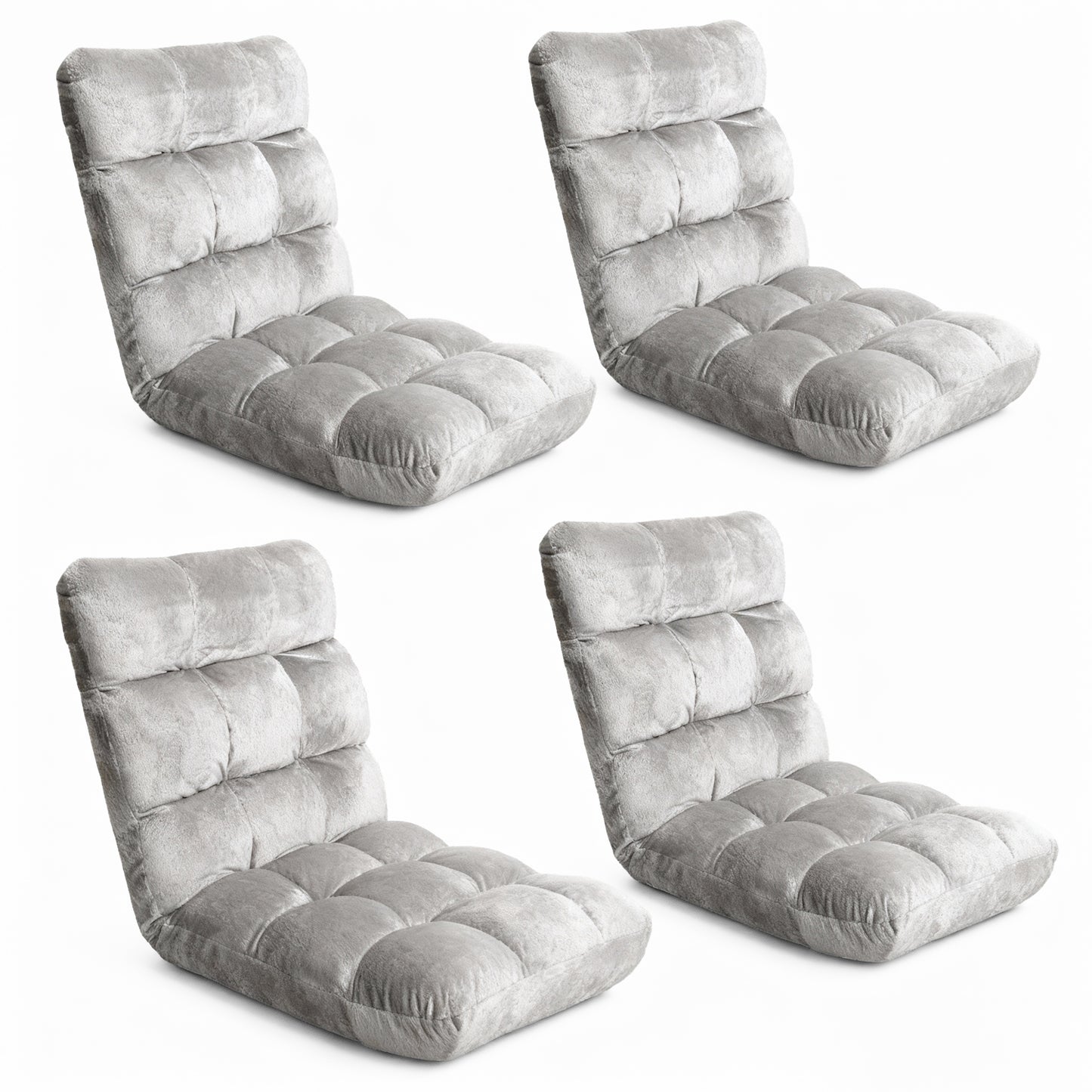 Artiss 4X Lounge Sofa Bed Flannel Fabric Grey - Image 7