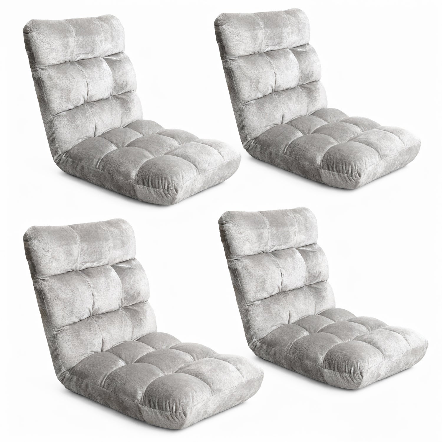 Artiss 4X Lounge Sofa Bed Flannel Fabric Grey - Image 7
