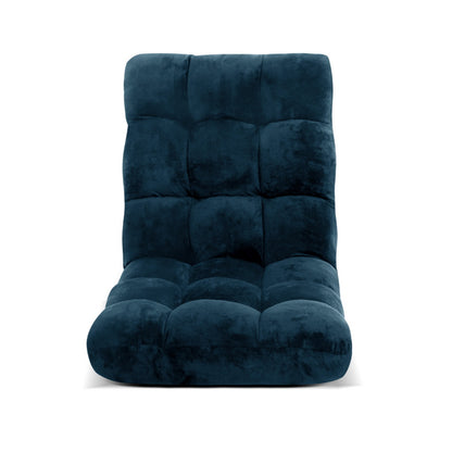 Artiss Floor Lounge Sofa Bed Flannel Fabric Navy - Image 3