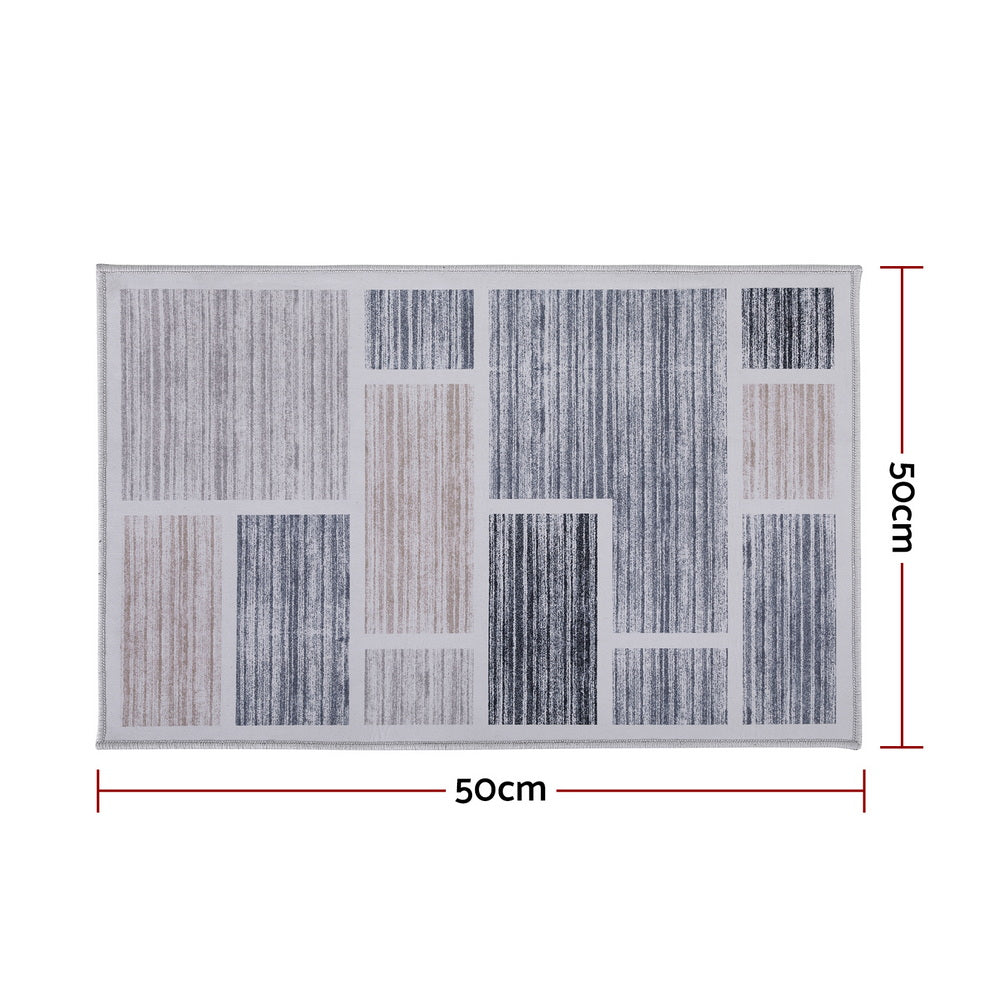 Artiss Floor Rug 50X80cm Doormat Soft Velvet Non-Slip Bath Mat Small Modern - Image 2