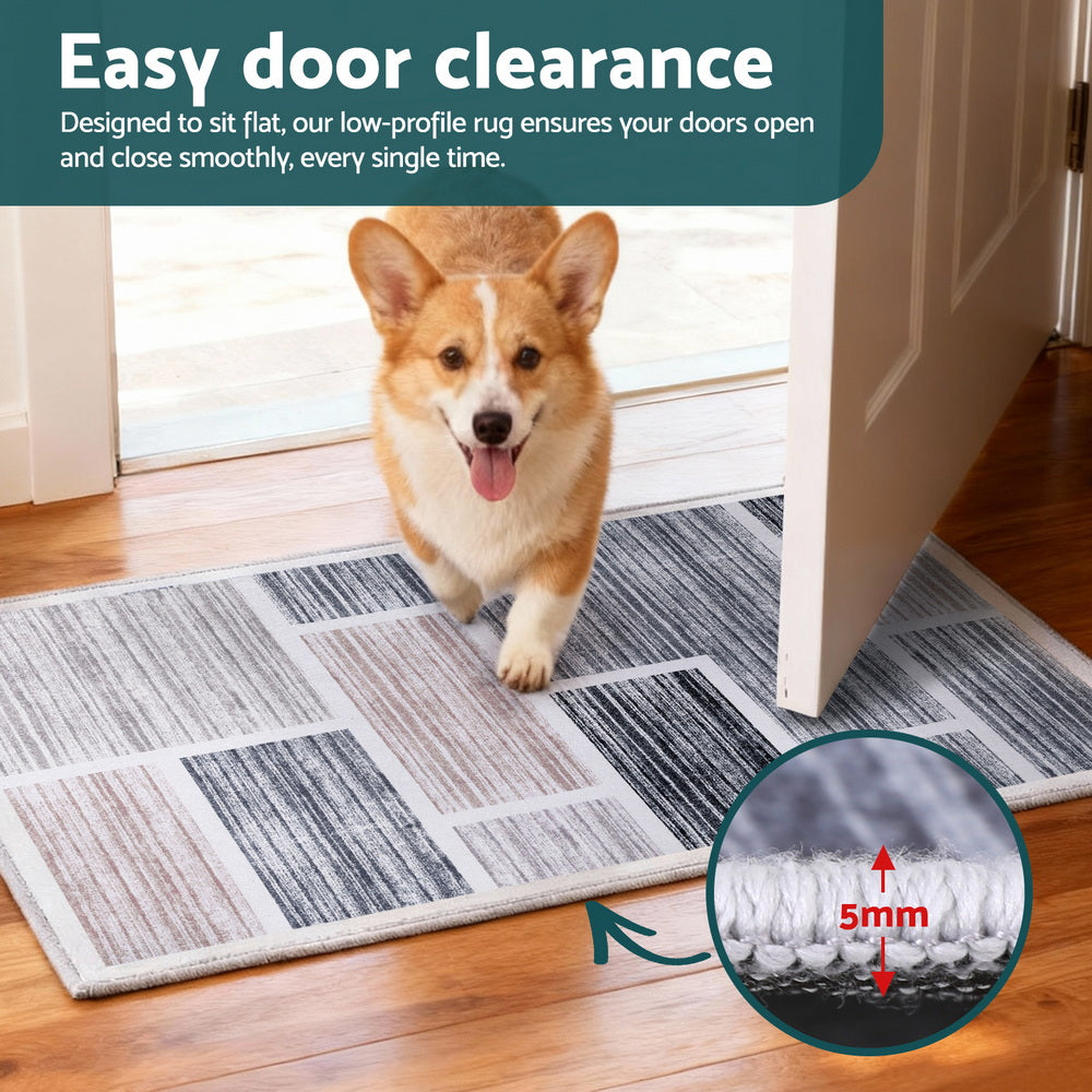Artiss Floor Rug 50X80cm Doormat Soft Velvet Non-Slip Bath Mat Small Modern - Image 4