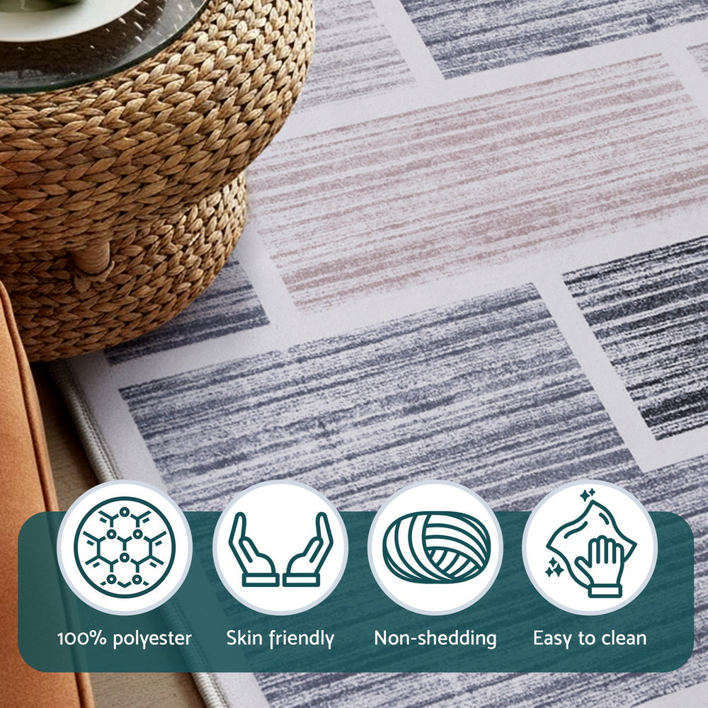 Artiss Floor Rug 50X80cm Doormat Soft Velvet Non-Slip Bath Mat Small Modern - Image 6