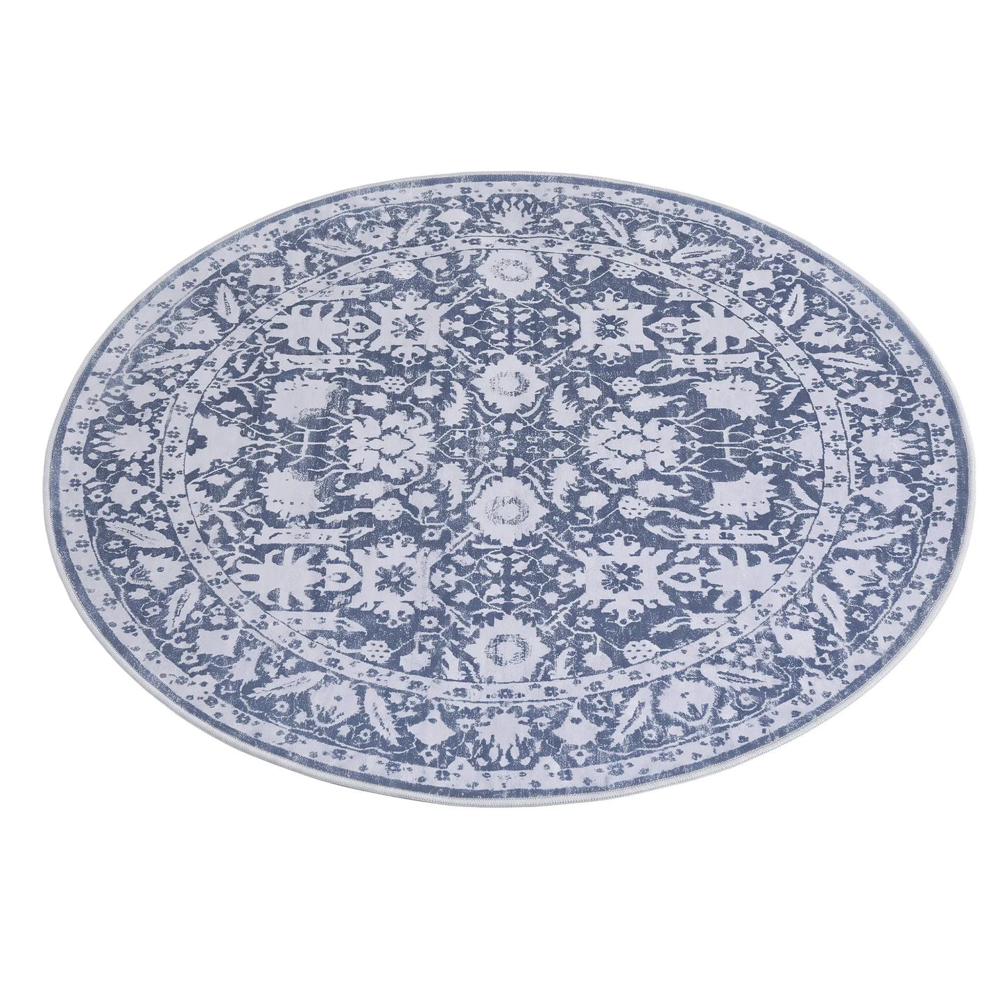 Artiss 120 cm Roung Rugs for Living Room Pad-Free Dense Dot Backing Stops Slipping & Robot Vacuum Friendly, Vintage Carpet for Reading Nook Dining Area, 100% Polyester Washable - Image 8