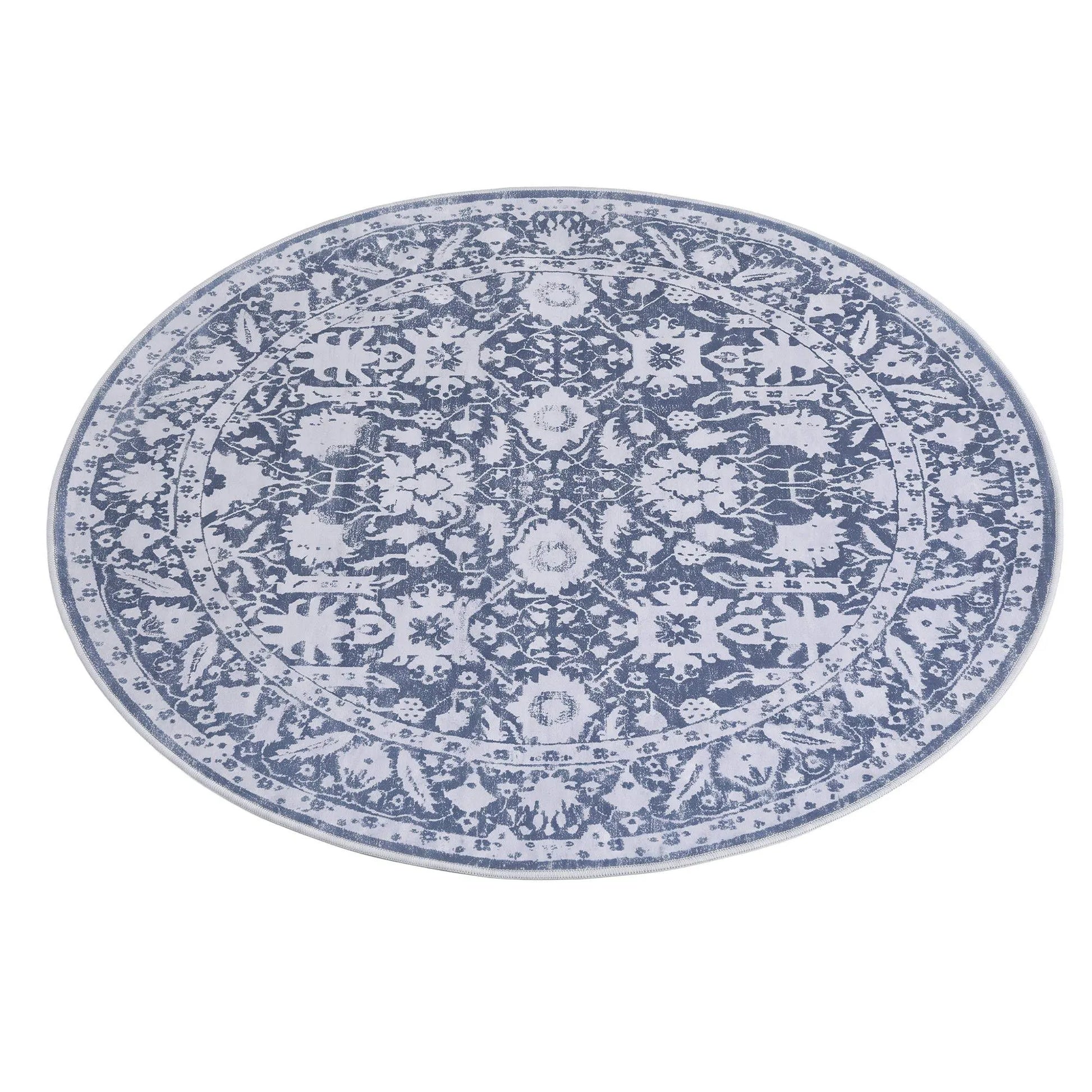 Artiss 120 cm Roung Rugs for Living Room Pad-Free Dense Dot Backing Stops Slipping & Robot Vacuum Friendly, Vintage Carpet for Reading Nook Dining Area, 100% Polyester Washable - Image 8