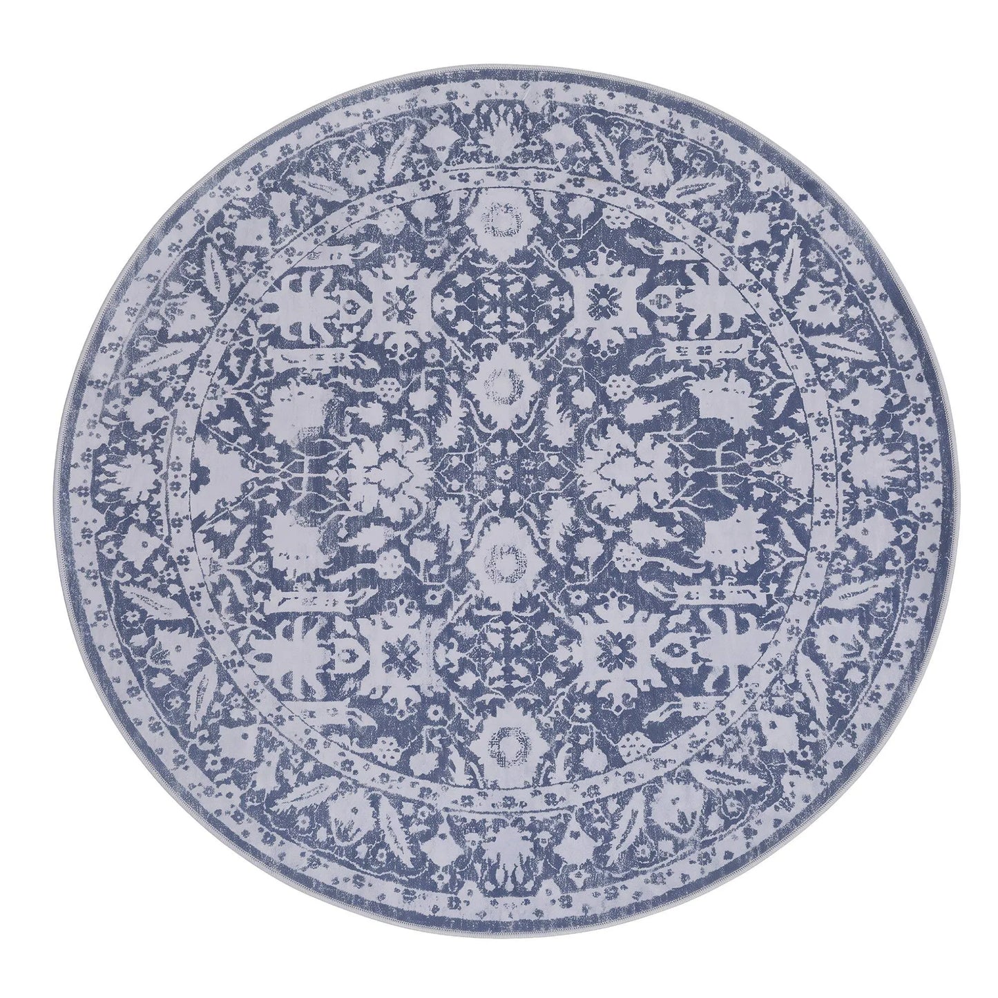 Artiss 120 cm Roung Rugs for Living Room Pad-Free Dense Dot Backing Stops Slipping & Robot Vacuum Friendly, Vintage Carpet for Reading Nook Dining Area, 100% Polyester Washable - Image 9