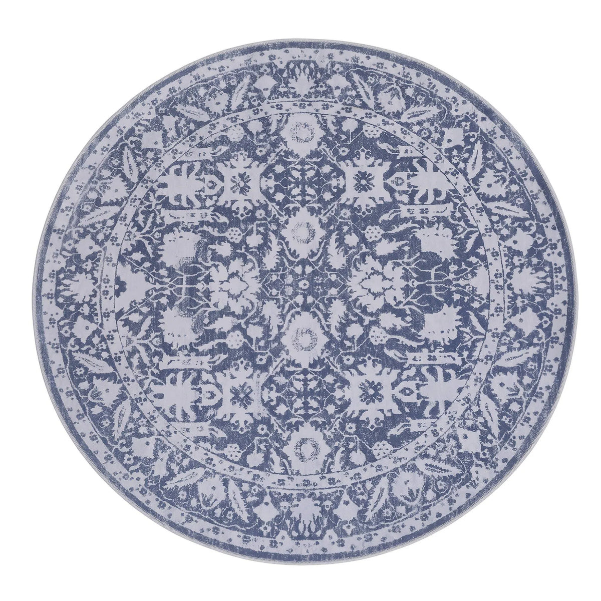 Artiss 120 cm Roung Rugs for Living Room Pad-Free Dense Dot Backing Stops Slipping & Robot Vacuum Friendly, Vintage Carpet for Reading Nook Dining Area, 100% Polyester Washable - Image 9