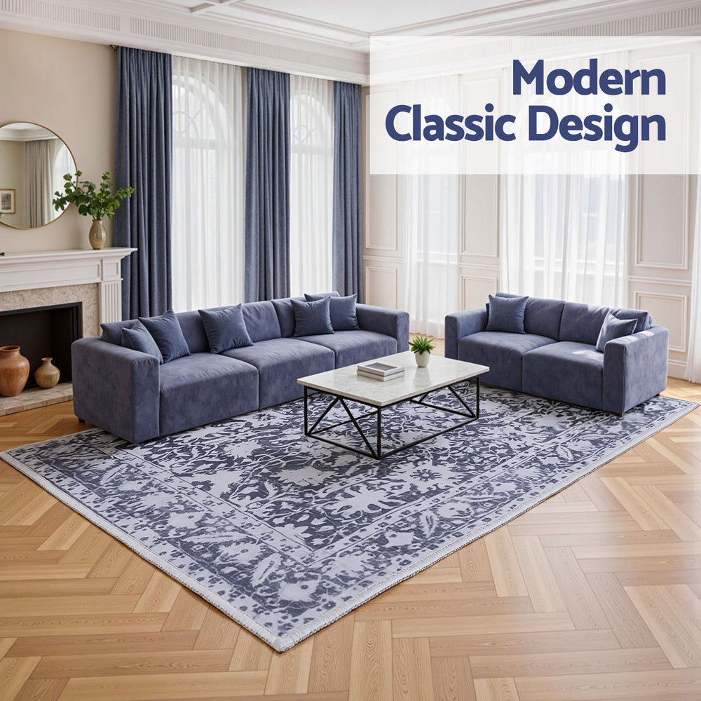Artiss Floor Rug 240X340cm Soft Velvet Washable Modern Area Rug Floor Carpet Mat - Image 4