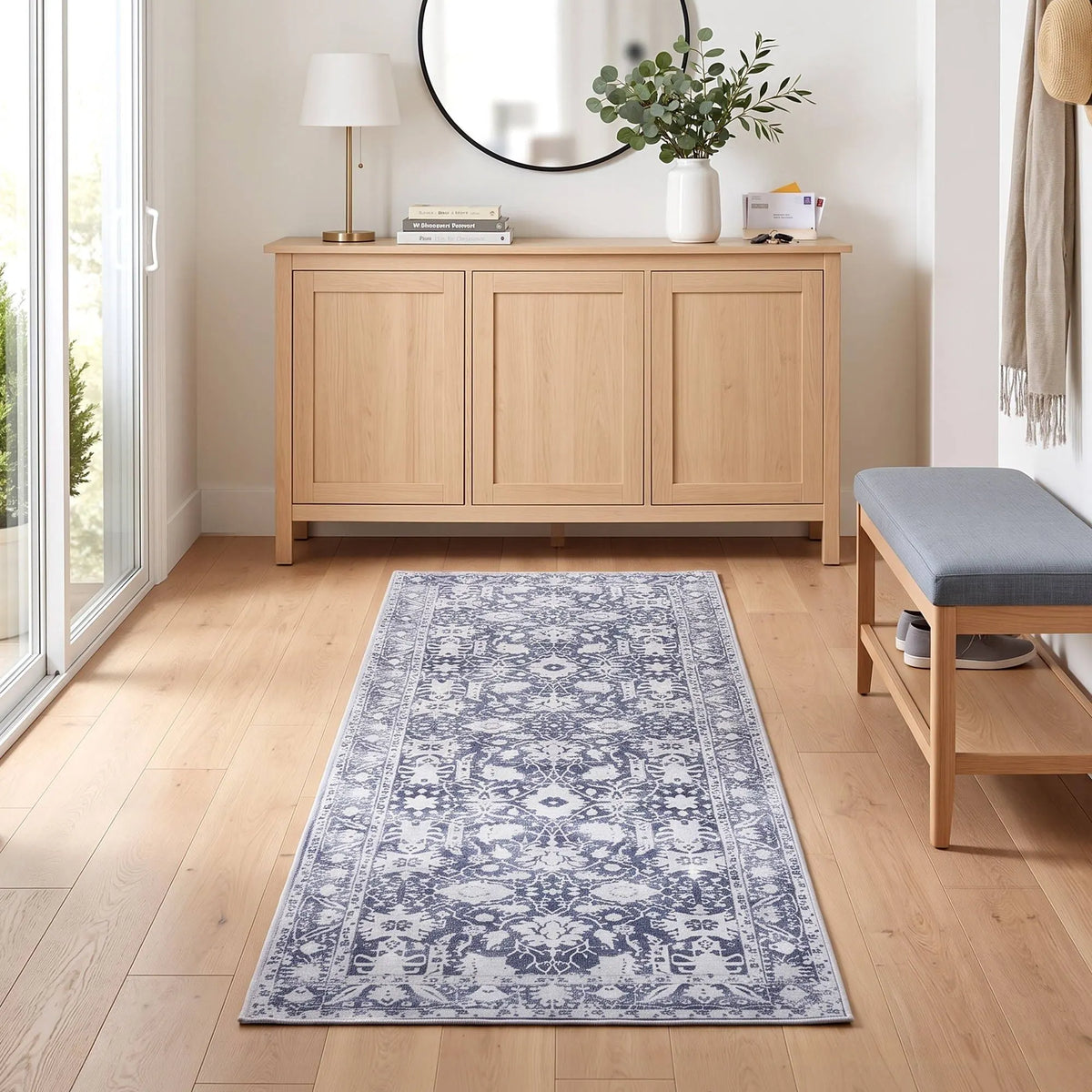Artiss 60 x 180 cm Runner Rugs for Hallway Bedroom Pad-Free Dense Dot Backing Stops Slipping & Robot Vacuum Friendly, Vintage Carpet for Reading Nook Dining Area, 100% Polyester Washable - Image 8