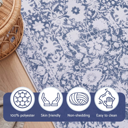 Artiss 60 x 300 cm Runner Rugs for Hallway Bedroom Pad-Free Dense Dot Backing Stops Slipping & Robot Vacuum Friendly, Vintage Carpet for Reading Nook Dining Area, 100% Polyester Washable - Image 4